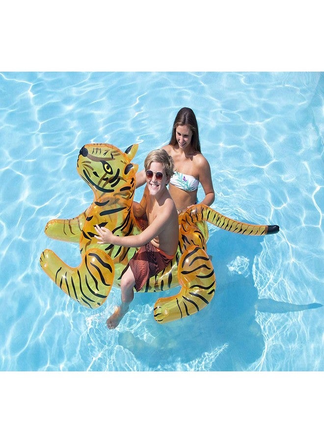 سويم لاين عوامة حمام سباحة قابلة للنفخ من SWIMLINE - عوامة ممتعة لحمامات السباحة والشواطئ وحفلات الصيف، مقاس كبير 73 بوصة، مايتي تايجر، برتقالي - Image 2